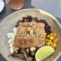 Vegan tofu breakfast bowl  at Nola Kitchen in Porto
