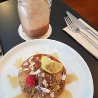 Chocolate pancakes at Nola Kitchen in Porto