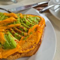 Tostada de aguacate con salsa de tomate at Velvet Bakery in Vitoria Gasteiz
