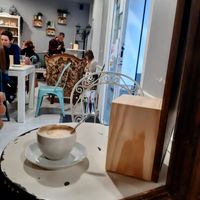 Café con leche de avena  at Velvet Bakery in Vitoria Gasteiz