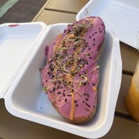Vegan toastt  at Velvet Bakery in Vitoria Gasteiz