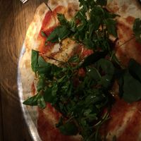 Simple tasty vegan pizza clearly labelled!  at La Belle Equipe in Brussels