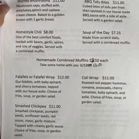 Menu at Super Natural Vegan Cuisine in Lindsay