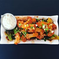 Broccoli and Cauliflower dragon style at Super Natural Vegan Cuisine in Lindsay