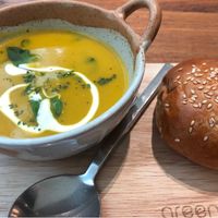 Pumpkin soup  at Greenmade in Bangkok