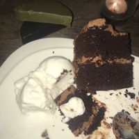 Chocolate cake and coconut ice cream!! This was to die for!!!!!! at Sweet Monkey in Ao Nang