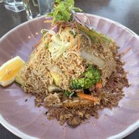 Chilli fried rice with plant based tenderrloin  at Nahm  in Nelson