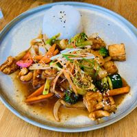 Cashew nut stir fry with rice  at Nahm  in Nelson