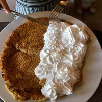 Vegan pancake with vegan whipped cream at Boutique Hotel View in Amsterdam
