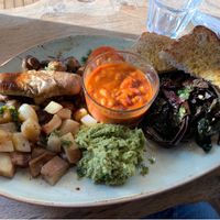 Full vegan with added vegan sausage.  at Cafe Fleur in South West London
