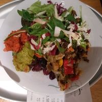 Olives, lentildish, carrot mash, salad, curry ect €13 at Tibits in Darmstadt