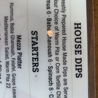 Menu options   at Olive on Main in Laurel