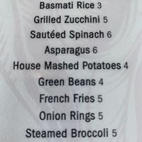 Side menu options   at Olive on Main in Laurel