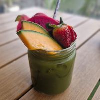 Green juice at Gather and Feast in Caboolture