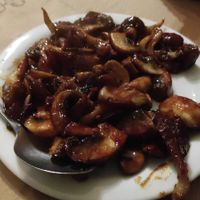 Caramelized mushrooms at Peter kai Milia in Istiaia