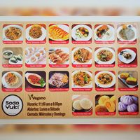 Full menu at Soda Yuki in Alajuela