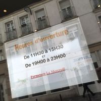 Opening hours  at Rouleau de Printemps in Paris