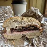 Beet lox and golden mylk   at Familiars in Brooklyn