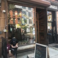 Out front. Bunny with sword logo. at Familiars in Brooklyn