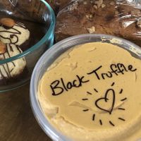 Mini banana bread, black truffle hummus and Macarons (all gluten free and vegan). at Farm to Face Cafe in Baltimore