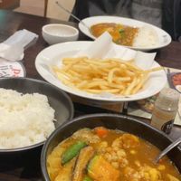 Vegetable soup curry and vegetable curry at CoCo Ichibanya in Tachikawa