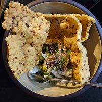 Ceviche $15.00: nice rice crackers, and fresh ceviche but spicy! at Rice Paper Scissors in Melbourne