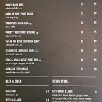 Drinks menu with vegan items indicated at Rice Paper Scissors in Melbourne