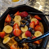 Vegan waffles! at Nips Juice House in Waldorf