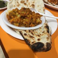 Cauliflower curry and vegan naan at VegThisCity in Central Singapore