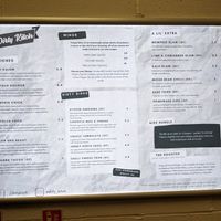 Menu at Dirty Kitch in Coventry
