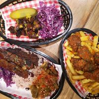 Ribs and rice, seitan chicken and burnt bits at Dirty Kitch in Coventry