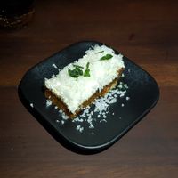 Amuse: macadamia and sage pumpkin bread at Dumbo in Rotterdam