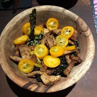 mushrooms with palm cabbage and kumquat at Dumbo in Rotterdam