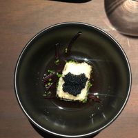 Silken tofu dashi (hello ocean, goodbye oyster) + vegan caviar at Dumbo in Rotterdam