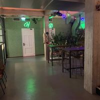 Stylish interior with different Elements: lights, plants, colors at Dumbo in Rotterdam