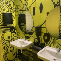 Even the toilet is it’s own piece of art! at Dumbo in Rotterdam