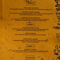 Current menu at Dumbo in Rotterdam