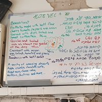 Menu at Shizen in Tel Aviv