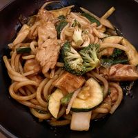 Udon with teriyaki sauce and vegan chicken  at Eazie - Zuidplein in Rotterdam