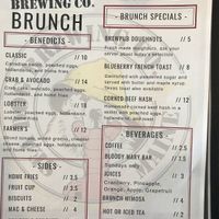 Weekend Brunch menu at Sea Dog Brewing Co in Camden