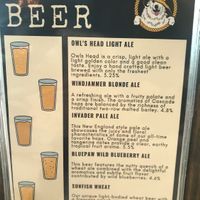 Beer menu at Sea Dog Brewing Co in Camden