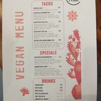 Vegan Menu at Hunger Street Tacos in Winter Park