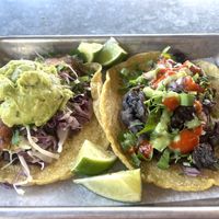 Guacamole Taco and Mushroom Taco.  at Hunger Street Tacos in Winter Park