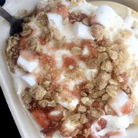 Pie crumble and strawberry jam  at Cinnaholic in Corona