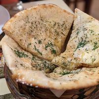 Vegan cheese garlic naan at Shree Ram in Lisbon