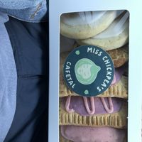 Example of bad icing technique   at Miss Chickpea's Bakeshop in San Antonio