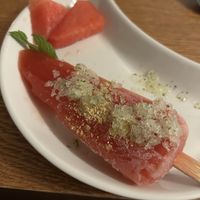 Indian supper club watermelon ice   at REfUSE Café in Chester-le-street