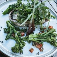 Portobello mushrooms with béchamel & salad at The Broadway Hotel in Broadway