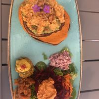 Chickpea omlette  at Alkaline Kitchen in Middlesbrough