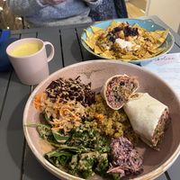 Thai wrap and nachos   at Alkaline Kitchen in Middlesbrough